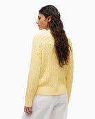 Tommy Hilfiger Mid V-Neck Cardigan in Yellow back view