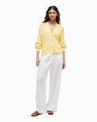 Tommy Hilfiger Mid V-Neck Cardigan in Yellow front view