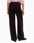 Tommy Hilfiger Mola Low Rise Wide Straight Trousers in Brown back view