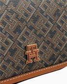 Tommy Hilfiger Monoplay Saddle Bag in Black embossed leather detail