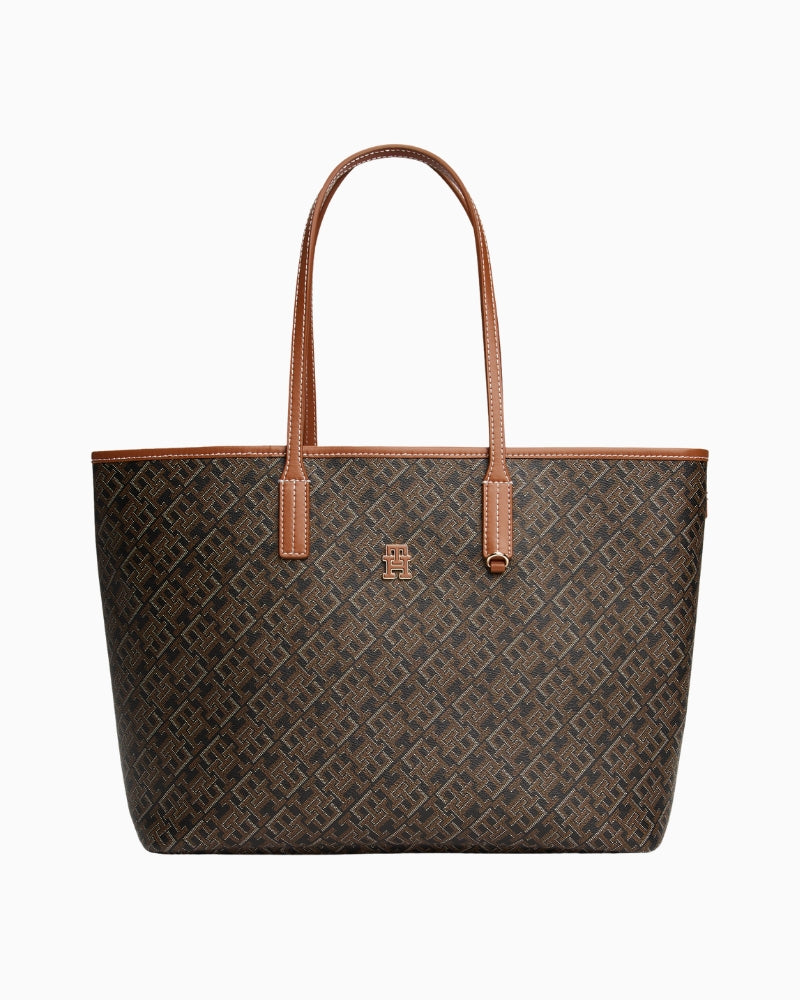 Tommy Hilfiger Monoplay Tote Bag in Black front view