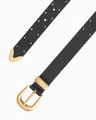 Tommy Hilfiger New West 2.5 Studs Belt in Black buckle detail