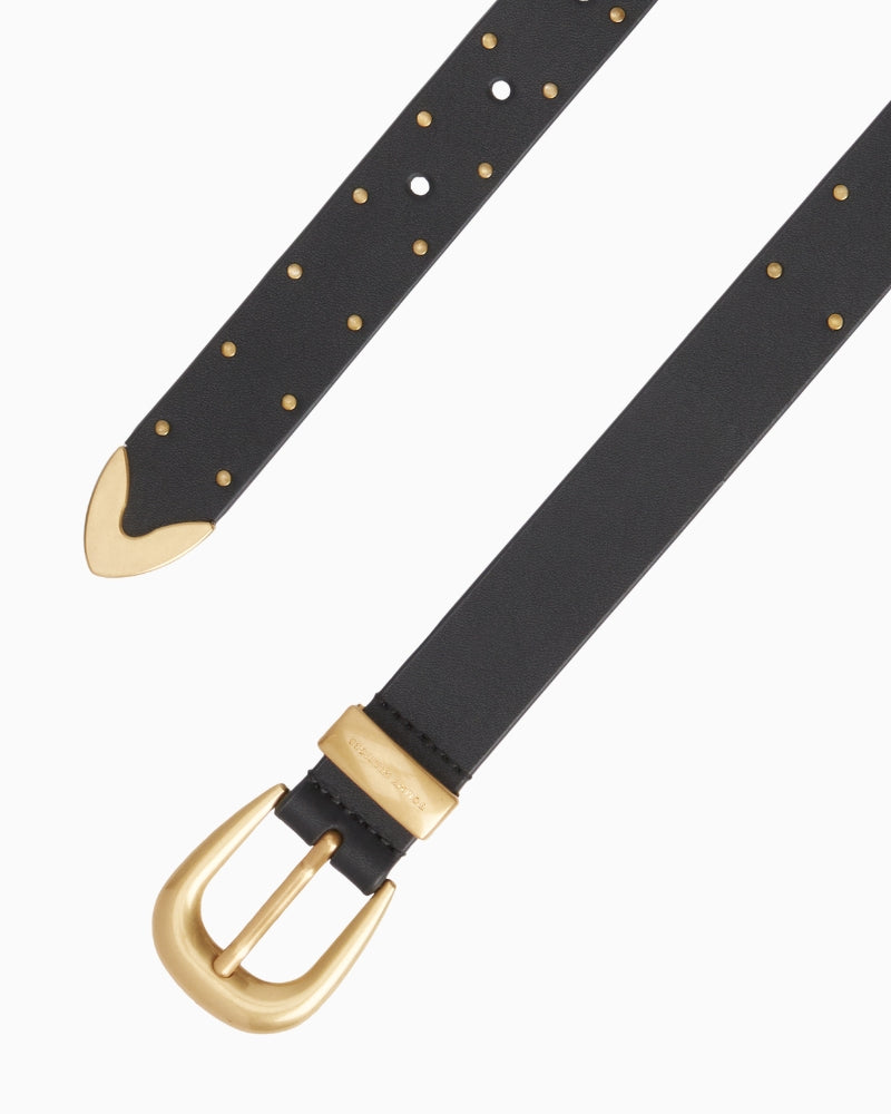 Tommy Hilfiger New West 2.5 Studs Belt in Black buckle detail