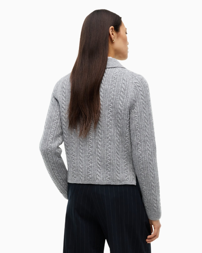 Tommy Hilfiger Polo Cable Sweater in Grey back view