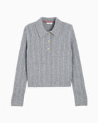 Tommy Hilfiger Polo Cable Sweater in Grey cable-knit detail