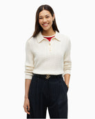 Tommy Hilfiger Polo Cable Sweater in Ivory front view