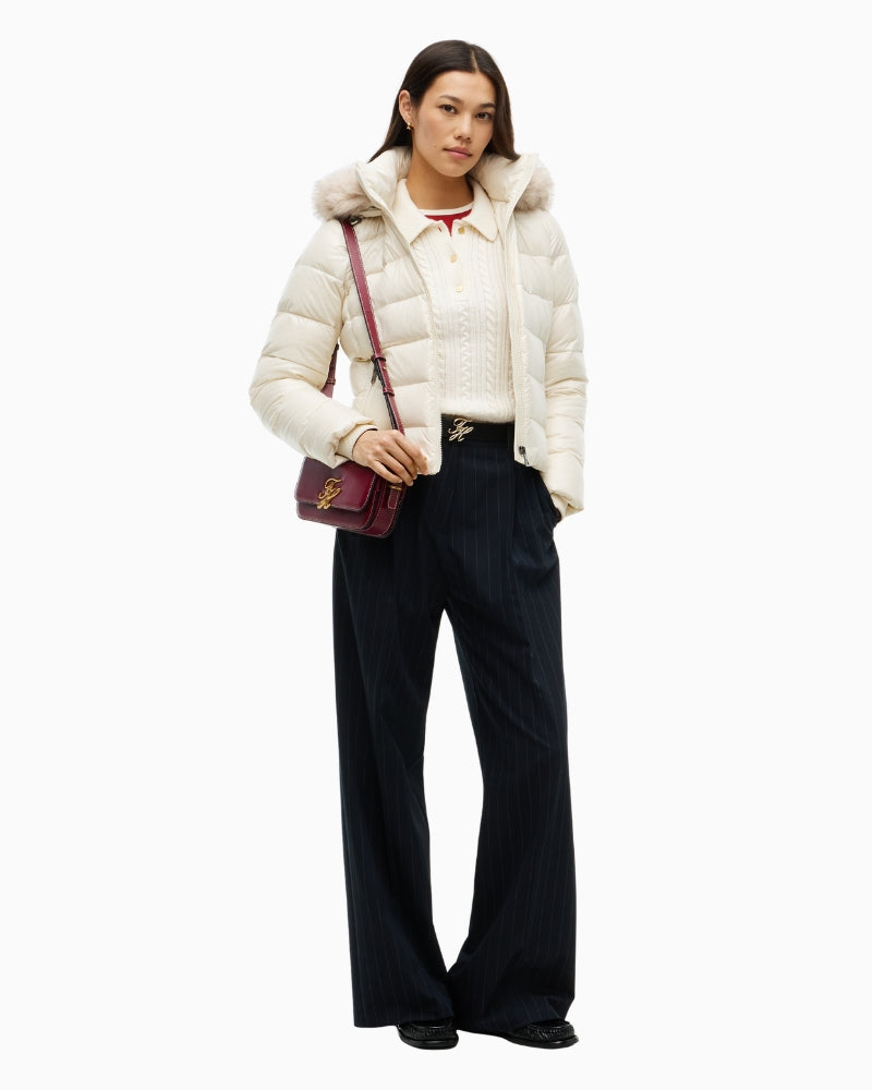 Tommy Hilfiger Polo Cable Sweater in Ivory styled view
