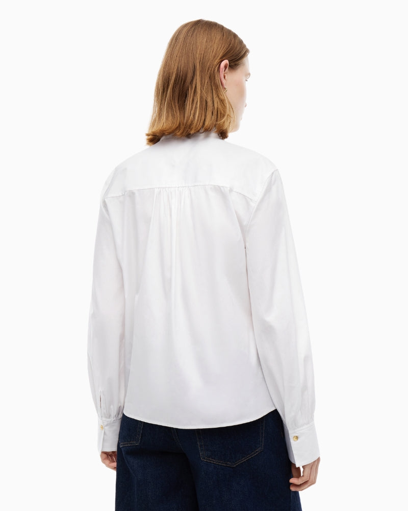 Tommy Hilfiger Poplin Bow Tie LS Shirt in White back view