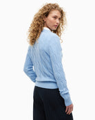 Tommy Hilfiger Pure Soft Wool Cable Knit Jumper in Light Blue back view