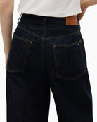Tommy Hilfiger Quinn Mid Rise Barrel Jeans in Dark Denim back pocket detail