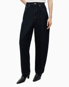 Tommy Hilfiger Quinn Mid Rise Barrel Jeans in Dark Denim front view