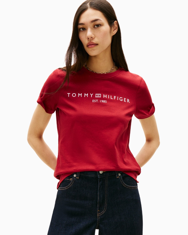 Tommy Hilfiger red short-sleeve t-shirt with logo