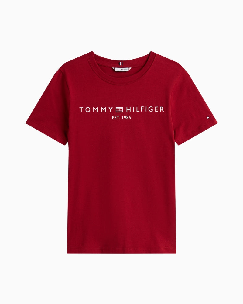 Red crewneck t-shirt front view