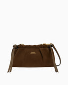 Tommy Hilfiger Soft Leather Mini Crossover Sued Bag in Brown front view