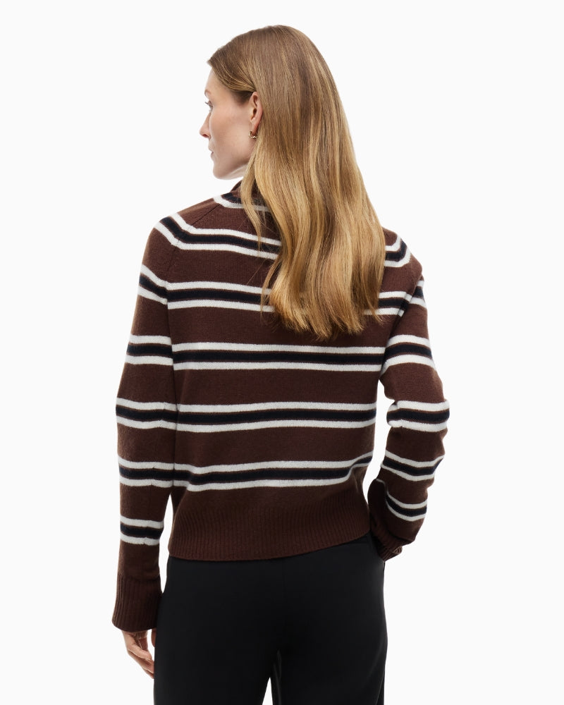 Tommy Hilfiger Soft Wool Jersey Regular Zip Sweater in Brown back view