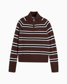 Tommy Hilfiger Soft Wool Jersey Regular Zip Sweater in Brown knit texture detail