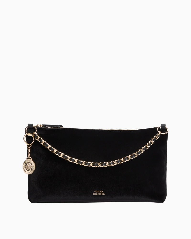 Tommy Hilfiger TH Downtown Mini Bag Velv in Black front view