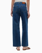 Tommy Hilfiger Wide Leg Rian HW Ankle Jeans in dark denim back view