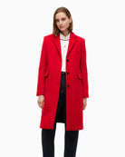 Tommy Hilfiger Wool Classic SB Coat in Red front view