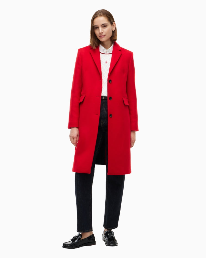 Tommy Hilfiger Wool Classic SB Coat in Red styled view