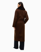 Tommy Hilfiger Wool Regular Belted Coat in Brown back view