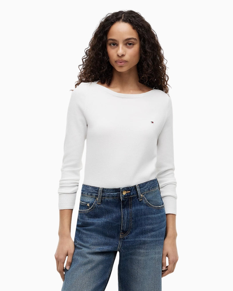 Tommy Hilfiger boat neck jersey jumper front view