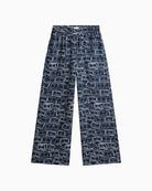 Tommy Hilfiger relaxed wide leg linen trousers dark night navy front view