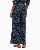 Tommy Hilfiger relaxed wide leg linen trousers dark night navy back view