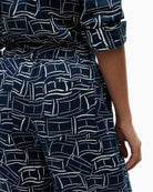 Tommy Hilfiger relaxed wide leg linen trousers dark night navy pocket detail