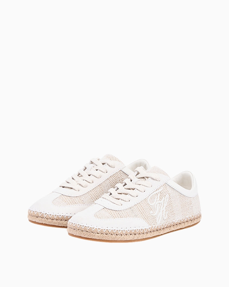 Tommy Hilfiger woven rope trainers natural front view