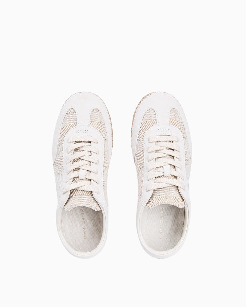 Tommy Hilfiger woven rope trainers natural top view