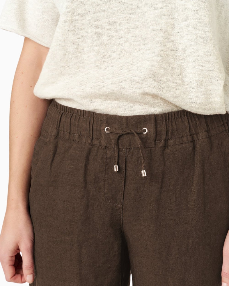 Toni Pia Wide Leg 3/4 pants brown detail view