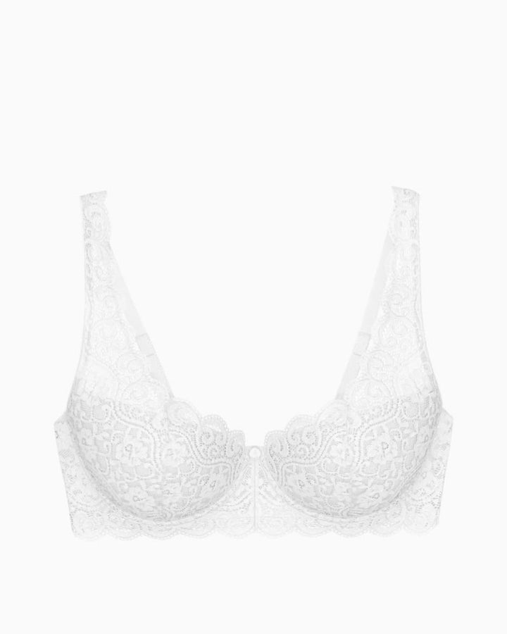 Front view of Triumph Amourette limited edition bra with soft stretch lace