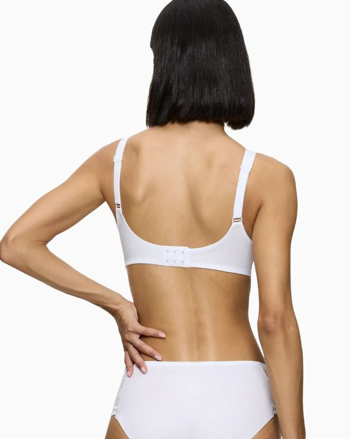 Back view of Triumph Doreen bra with padded hook-eye closure