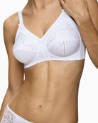 Close view showing padded straps and breathable cotton fabric