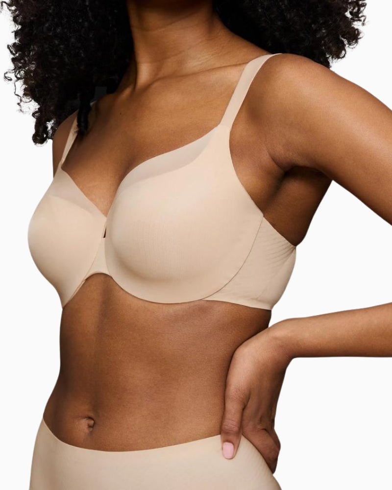 Triumph BMU Illusion Curve Bra in Nude Beige side view