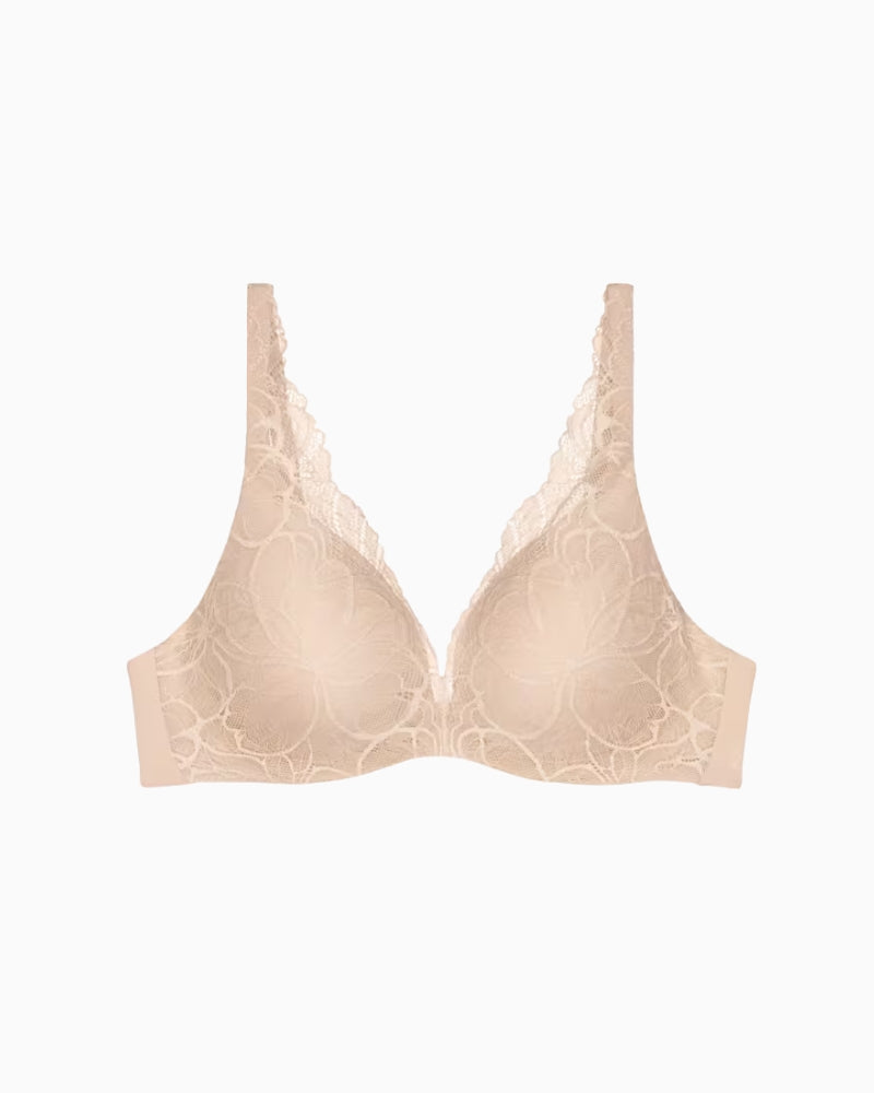 Triumph Body Make-Up Illusion Lace Bra in Nude Beige front view
