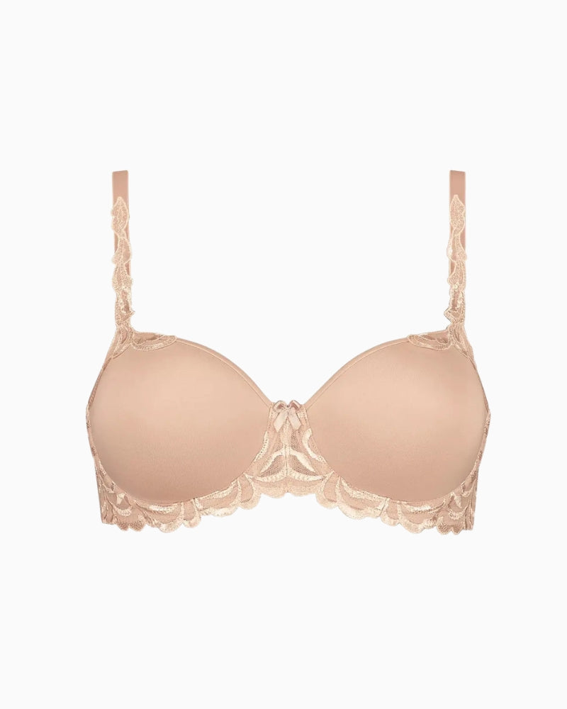 Triumph Modern Finesse Bra in nude embroidery detail
