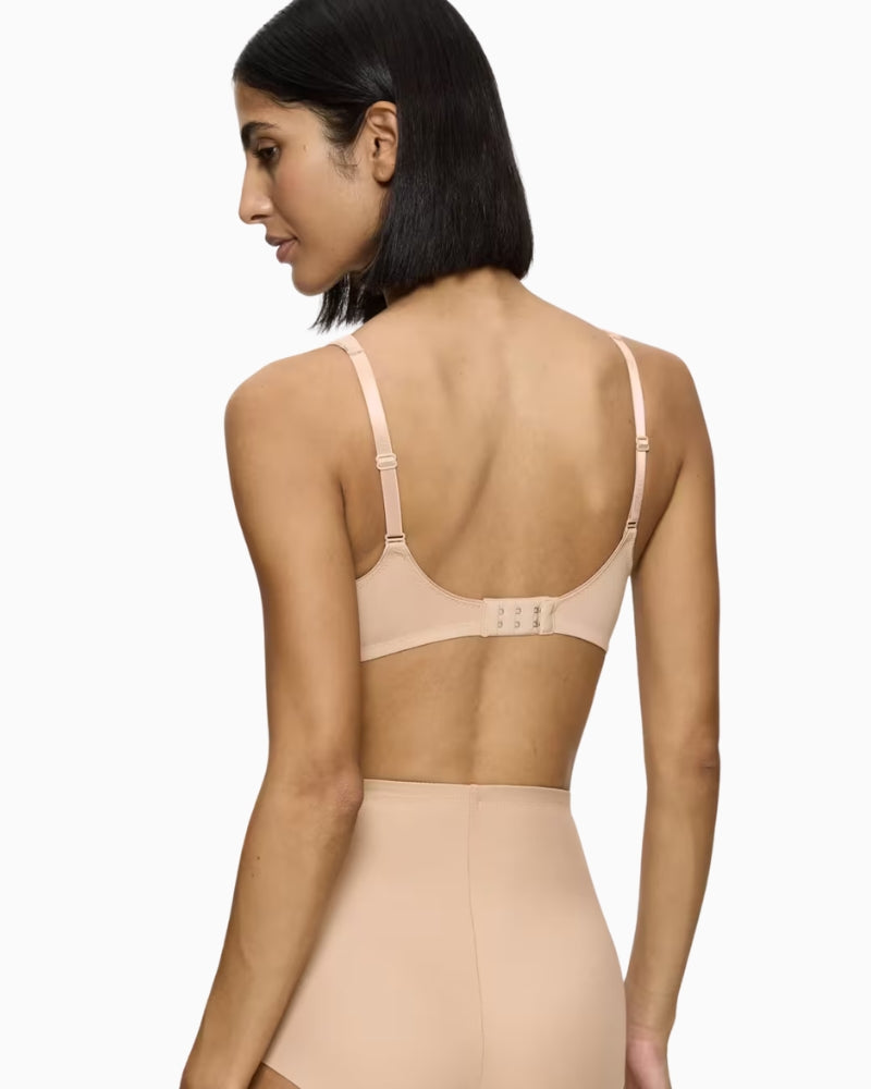 Triumph Modern Soft Cotton Bra in skin back view