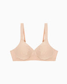 Triumph Modern Soft Cotton Bra in skin embroidery detail