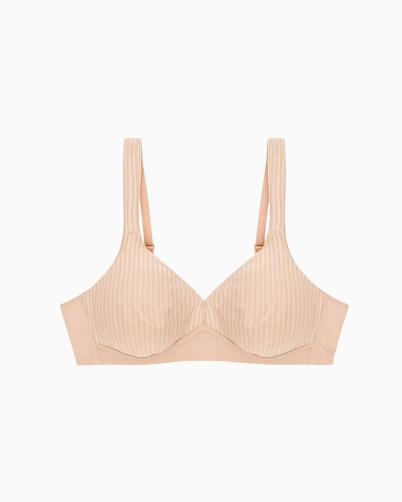 Triumph Modern Soft Cotton Bra in skin embroidery detail