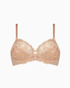 Triumph Modern Soft Cotton Wired Bra in skin embroidery detail