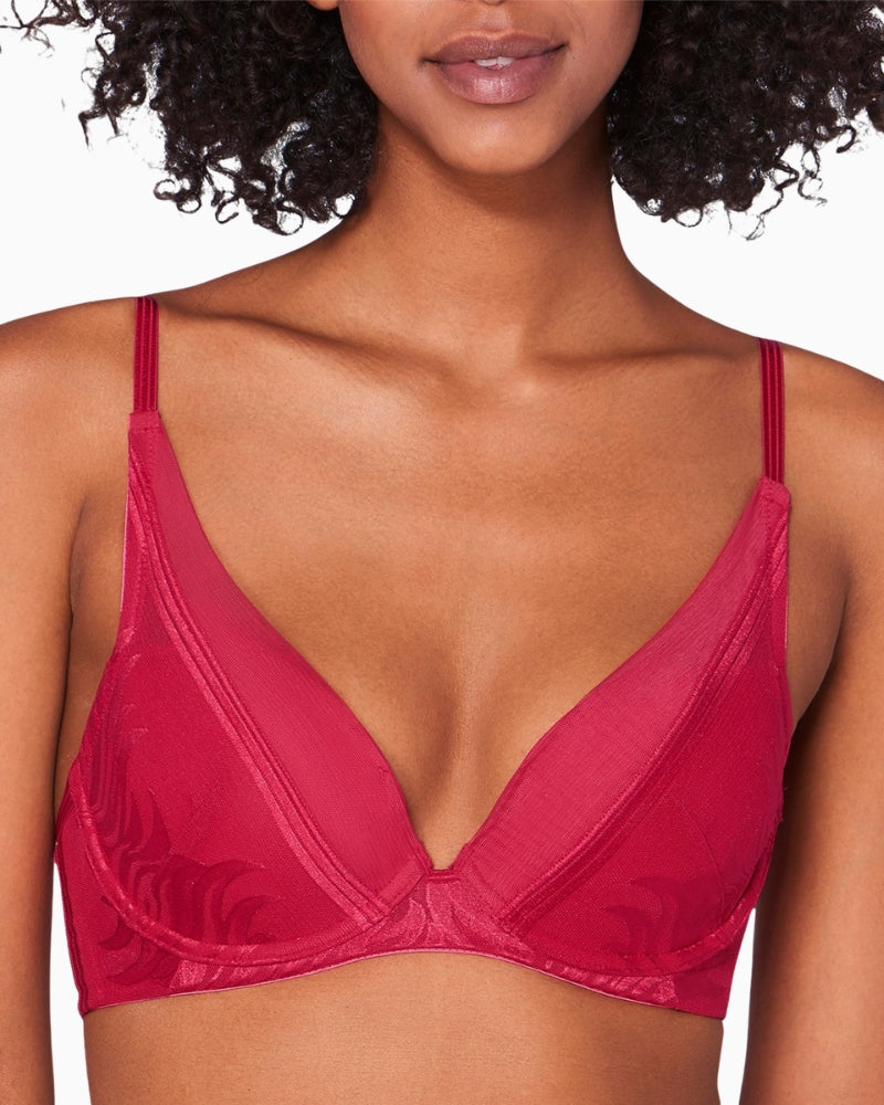 Triumph Palm Spotlight Bra in Red front view