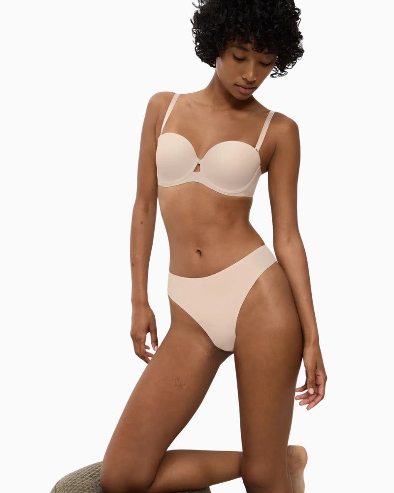 Triumph Pure Micro Wired Padded Bra in natural front view