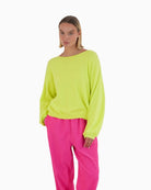 TWNS Los Angeles boat-neck sweater front view woman wearing – Áines Boutique