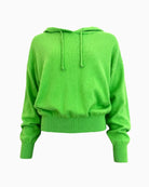 Oversized knit hoodie styled casually for comfort