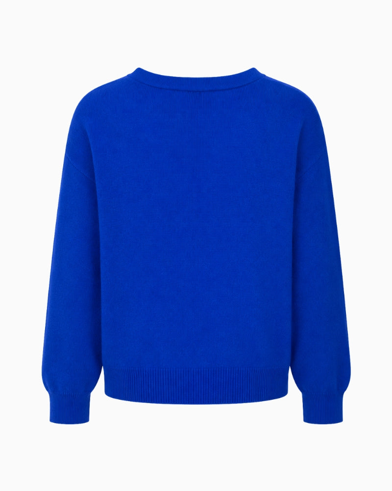 Twns The Label Aspen Cardigan in Blue back view