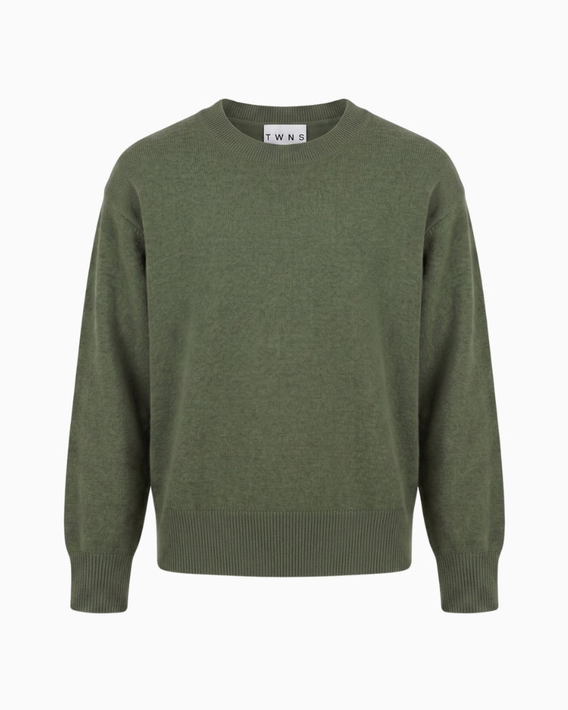 Twns The Label Aurora Jumper in Khaki front view