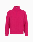 Twns The Label Breckenridge 1/4 Zip Jumper in Neon Pink front view