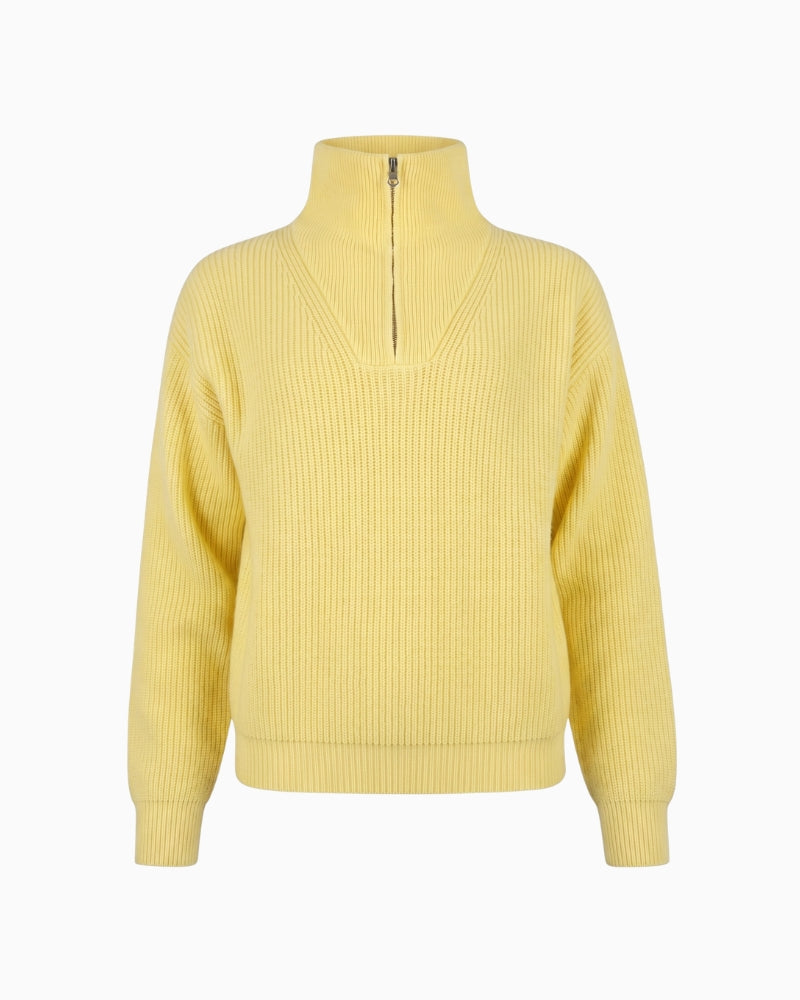 Twns The Label Breckenridge 1/4 Zip Jumper in Yellow front view